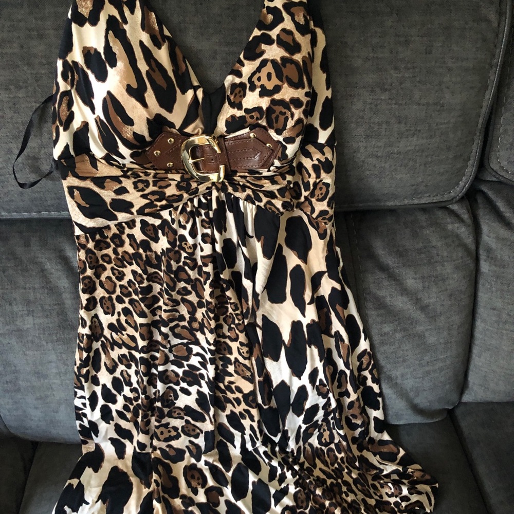 Woman’s leopard dress
